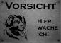 Preview: Edelstahl Warnschild Leonberger VORSICHT Hier wache ich!